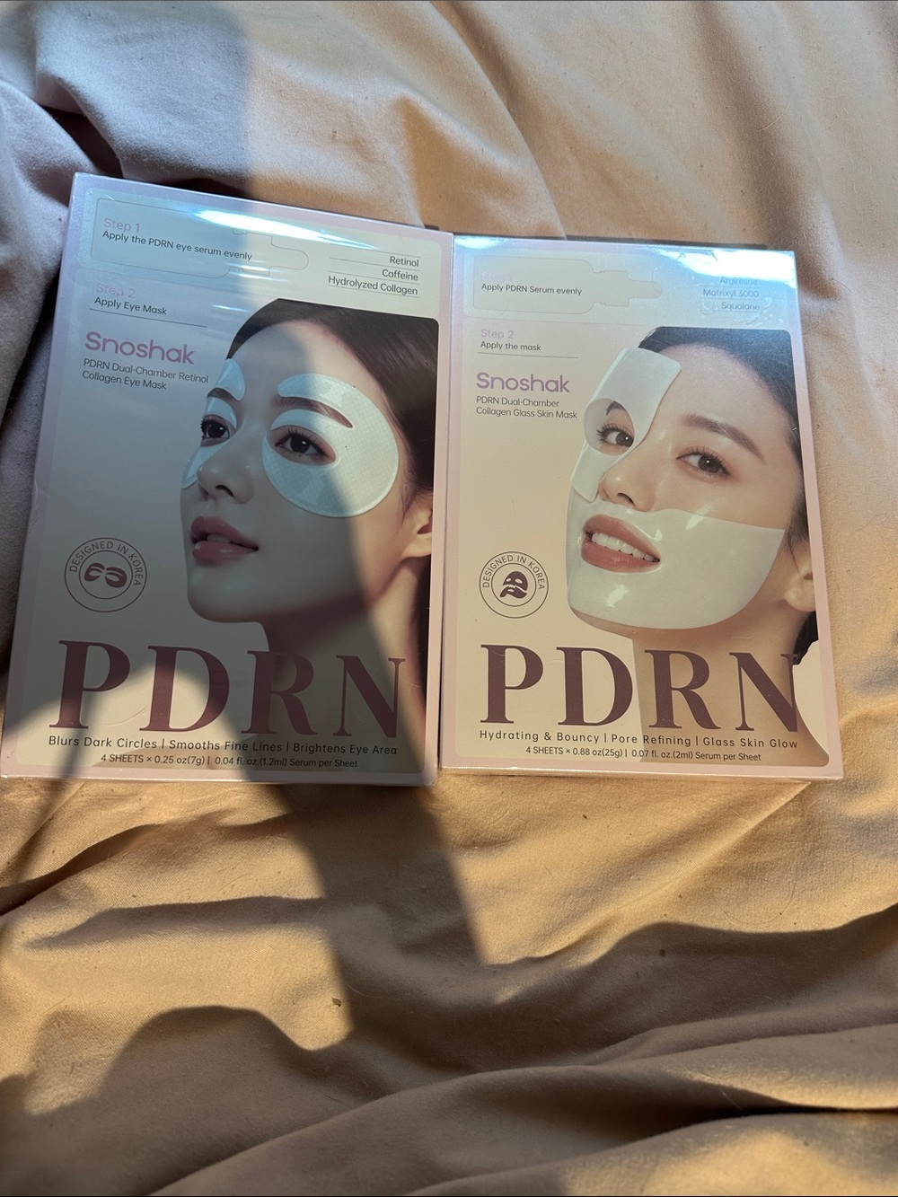 PDRN Hydrating & Eye Repair and Sheet Masks - set of two for price of one